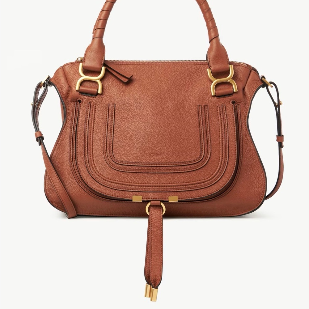 Iconic Chloe Marcie Double Carry Bag in Tan